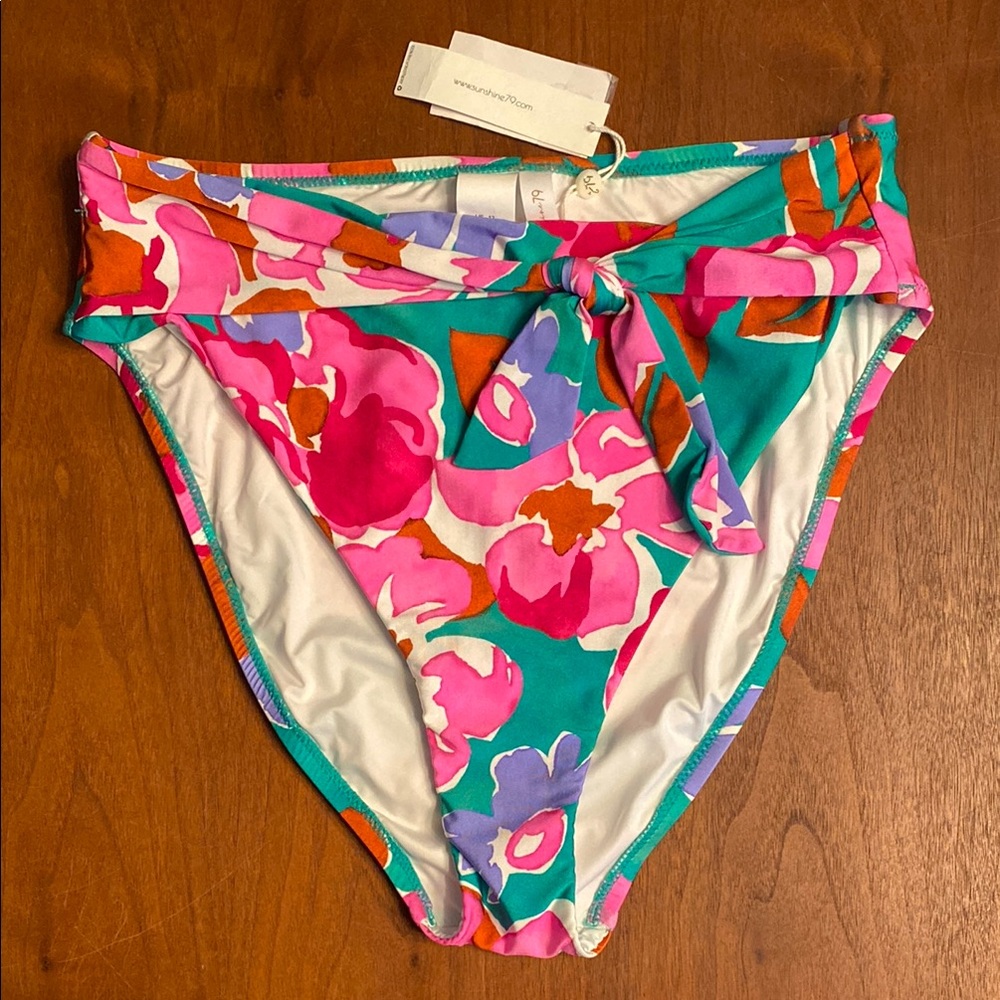 Sunshine79 Floral High-Waisted Bikini Bottoms - Multicolor